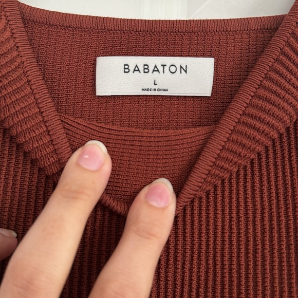 Aritzia Babaton Sculpt Knit Cropped Tank Sz L Rich Copper - Picture 5 of 5